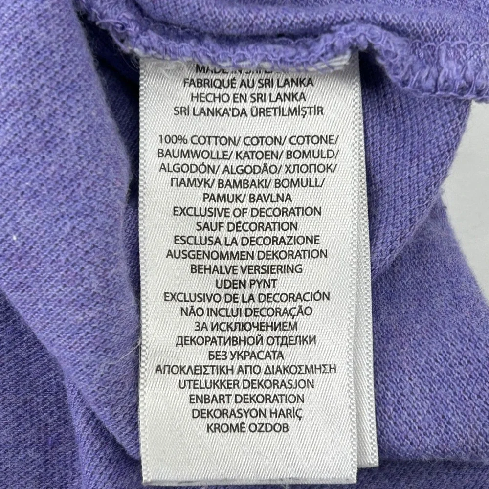 Polo Ralph Lauren Polo Shirt Mens Large Purple Slim Fit Cotton Pique Pony Logo